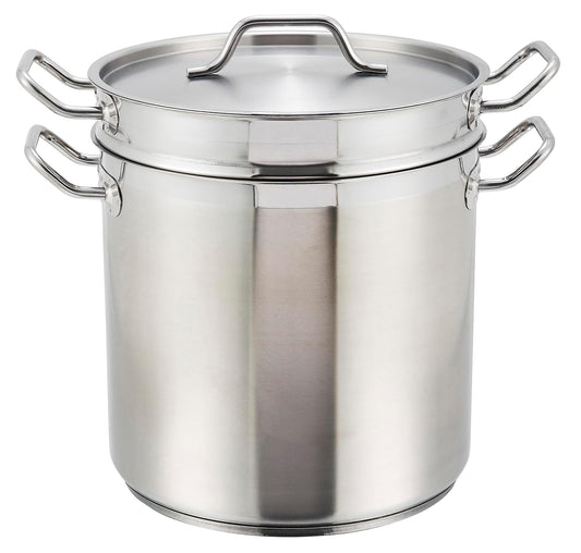 Winware Stainless 8 Quart Double Boiler with Cover