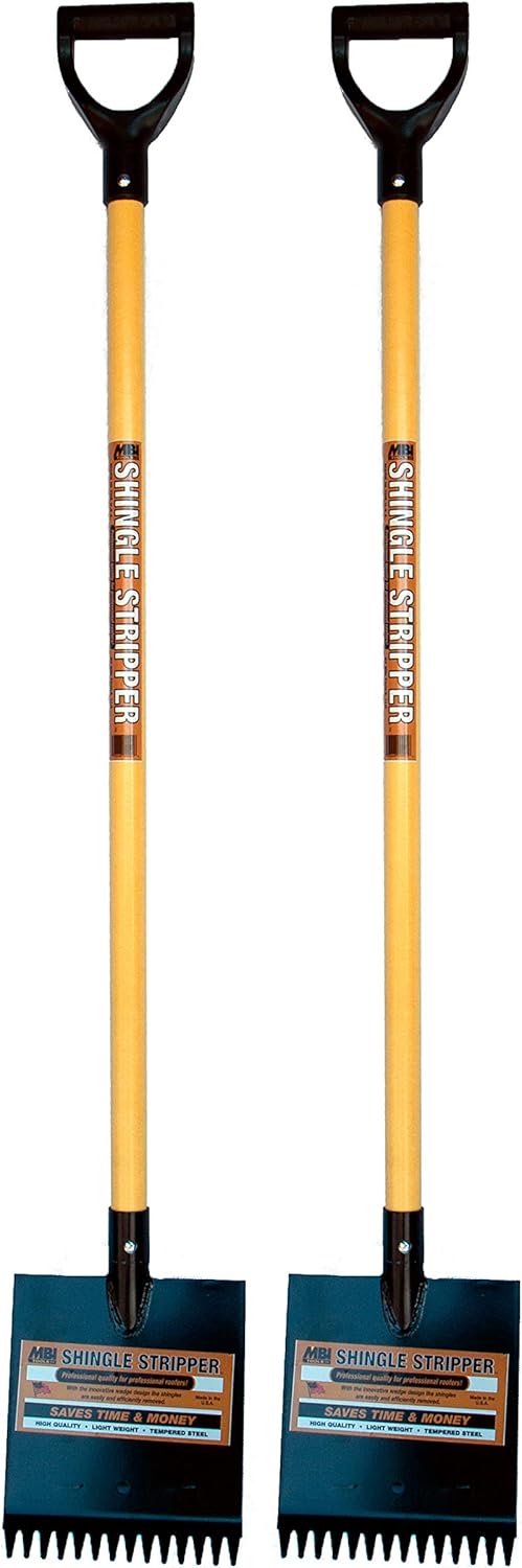 Shingle Stripper Fiberglass (2 Pack) by MBI Tools - Roof Tear Off Shingle and Nail Removal Tool