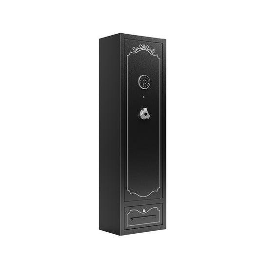 LOVMOR 8 - Gun Capacity Rifle Safe. Holds Rifles  Pistols  Shotguns. Digital Lock for Quick Access. Removable Shelf. Special Gun Rack for Scoped Rifles. Plus  a Handy Storage Drawer
