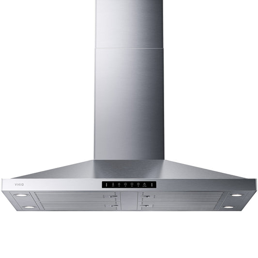 VIKIO 42 inch Convertible 550-CFM Stainless steel Island Range Hood with Charcoal Filter