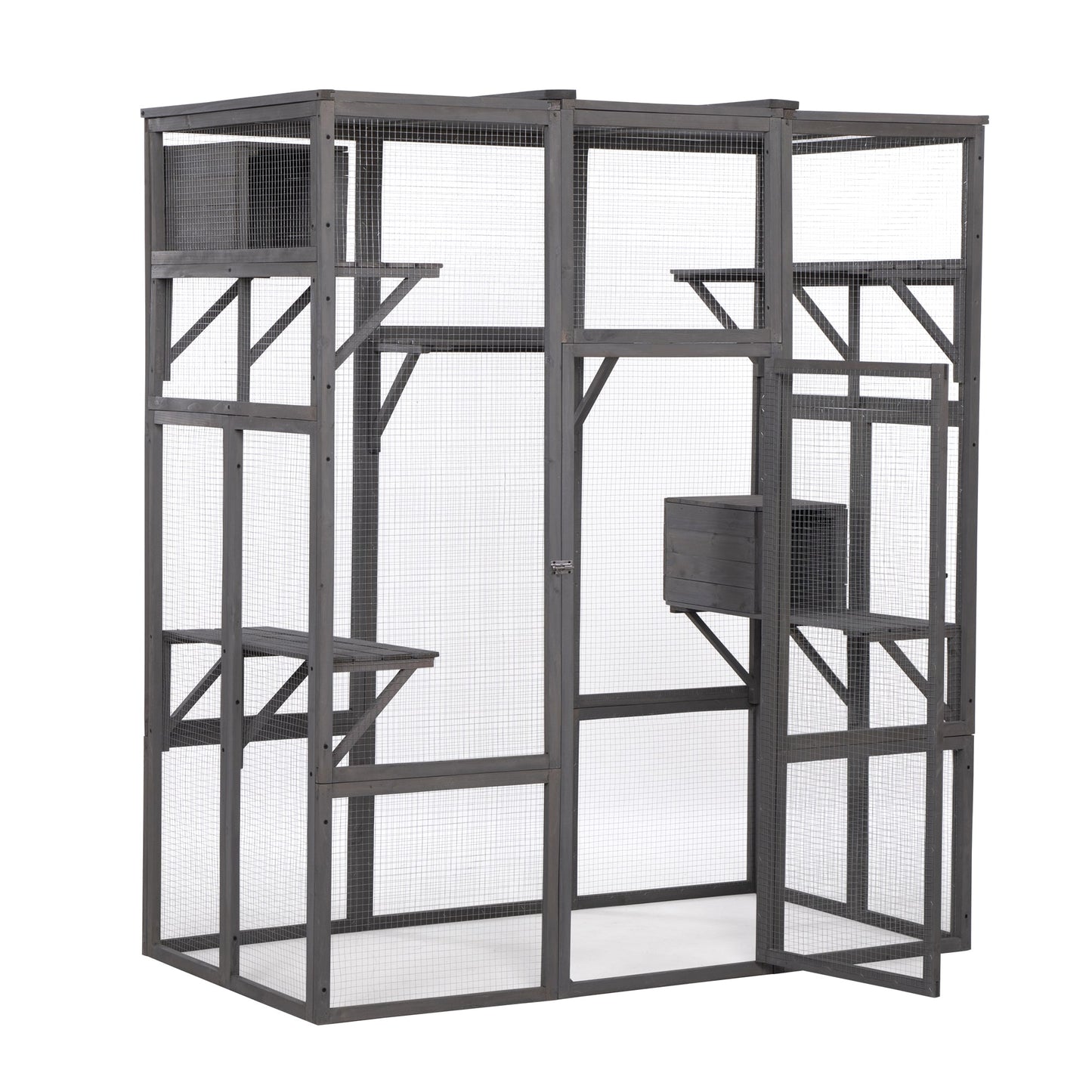 LOVMOR Extra Large Cat Cage - Gray