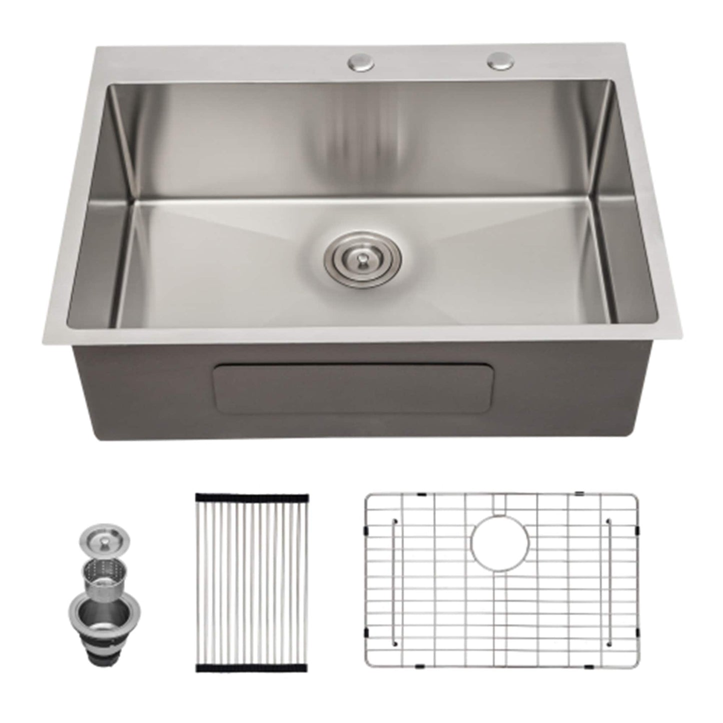 LIVIZA Drop-in 33-in x 22-in Stainless steel Single bowl 16 -Gauge Kitchen Sink