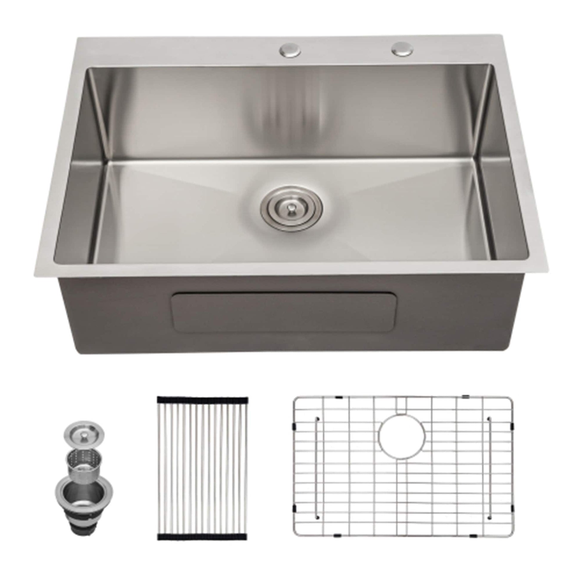 LIVIZA Drop-in 33-in x 22-in Stainless steel Single bowl 16 -Gauge Kitchen Sink