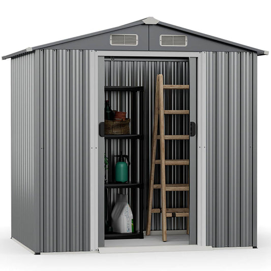 GZMR 6-ft x 4-ft Galvanized steel Metal Storage Shed