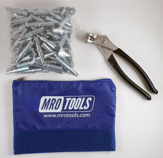 100 3/32 Cleco Sheet Metal Fasteners Plus Cleco Pliers w/Mesh Bag (K1S100-3/32)