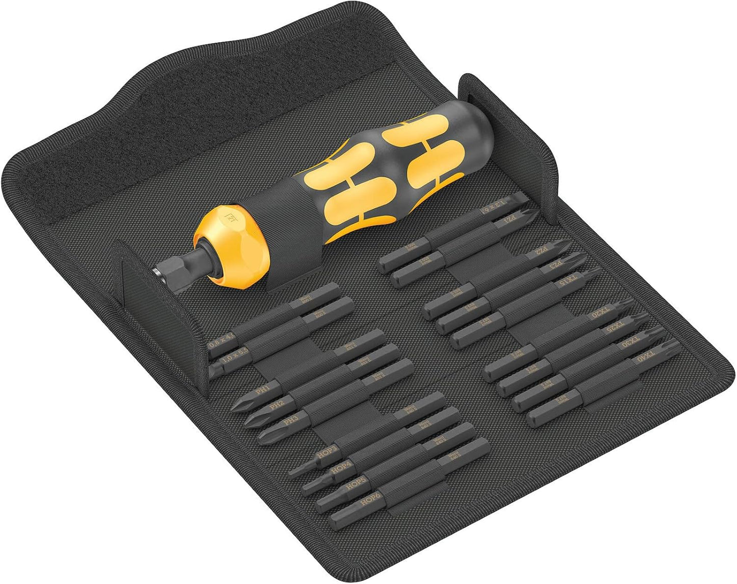 Wera 05018110001 Kraftform Kompakt 900 Set 1, Impact Screwdriver Set, 19 Pieces, Black Yellow