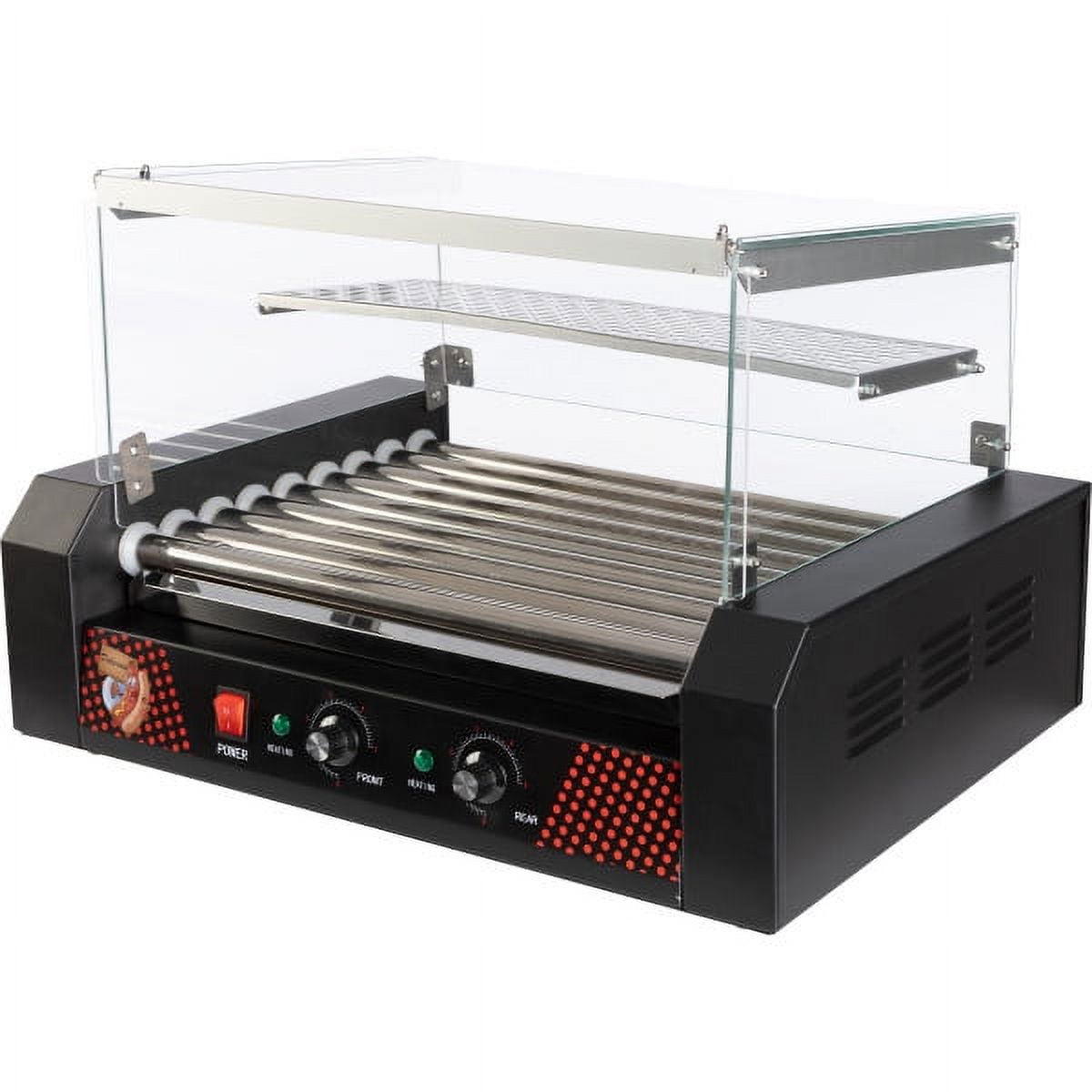 Great Northern Popcorn 9-Roller Hot Dog Grill with Bun Warmer and Cover