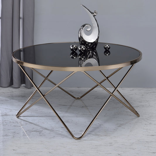ACME Valora Coffee Table in Black Glass and Champagne