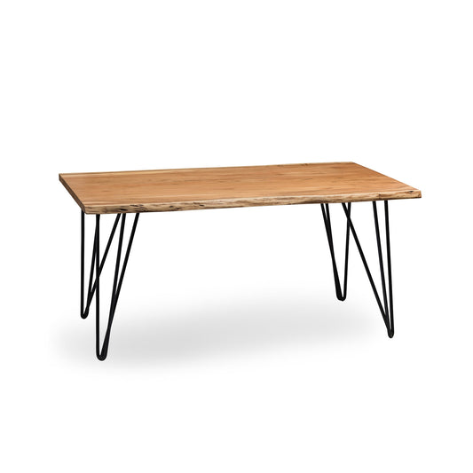 Alaterre Furniture Natural Live Edge 42" Coffee Table, Solid Acacia Wood with Metal Hairpin Legs, Natural
