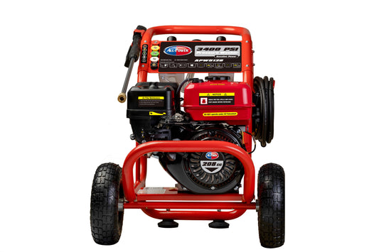 All Power 3400 PSI 2.6 GPM Gas Pressure Washer, 5 Adjustable Nozzles, 30 ft High Pressure Hose, Power Washer for Outdoor Cleaning, APW5128