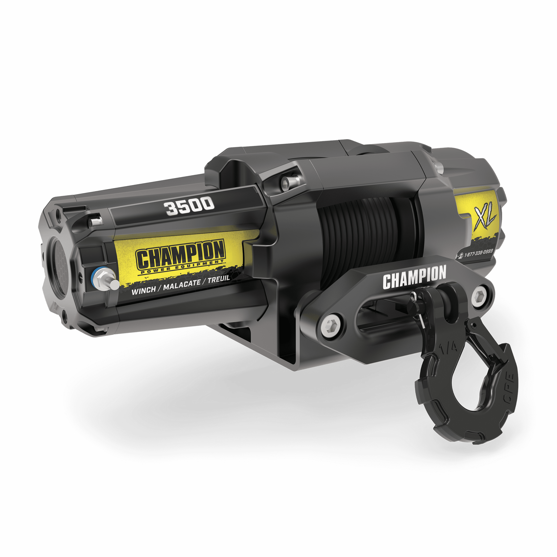 Champion Power Equipment XL 3500-lb. ATV/UTV Synthetic Rope Winch Kit