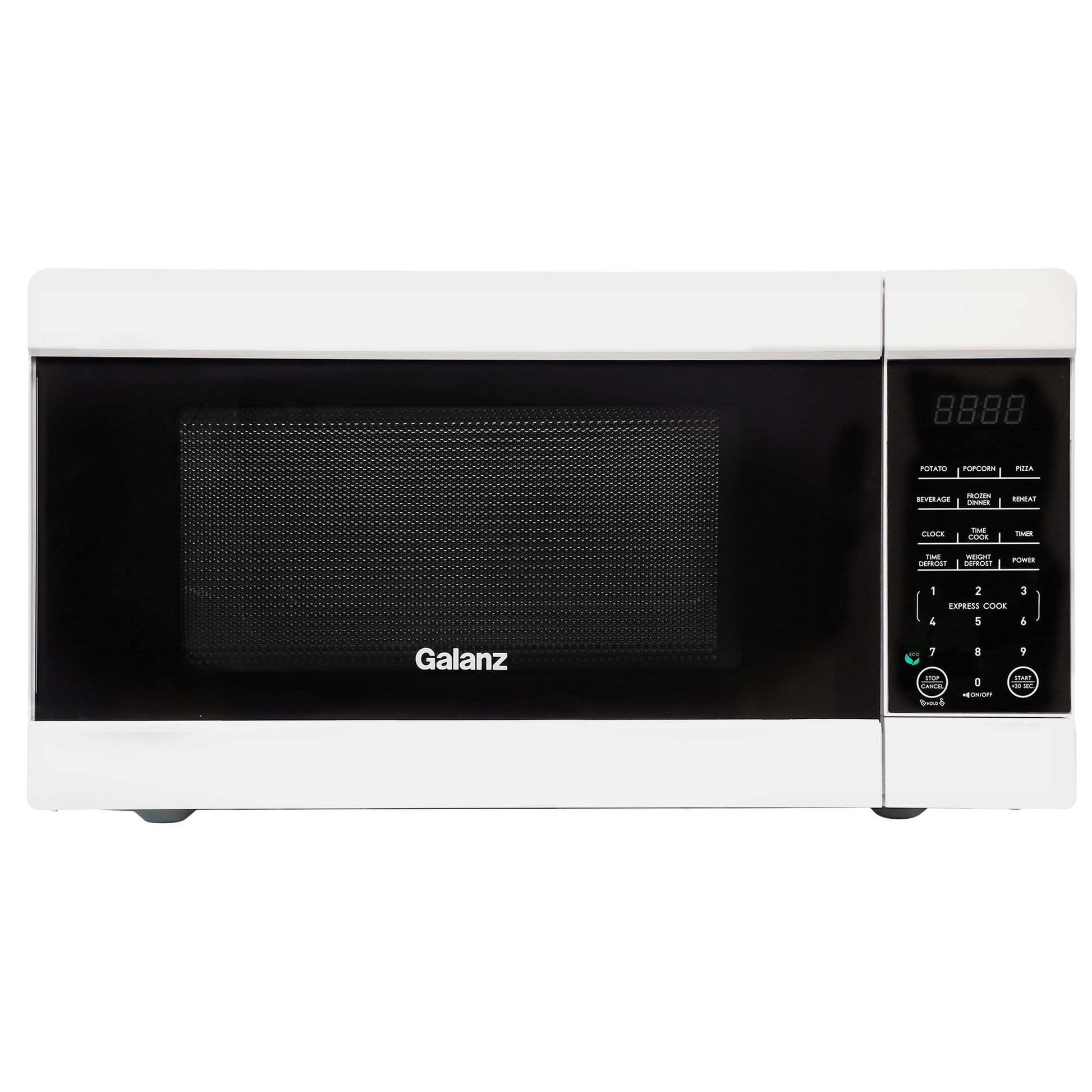 Galanz 1.1 cu ft 1000W Countertop Microwave Oven in White with One Touch Express Cooking