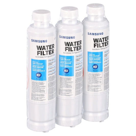Genuine HAF-CIN Samsung Replacement Water Filter - 3 Pack, Blue and White