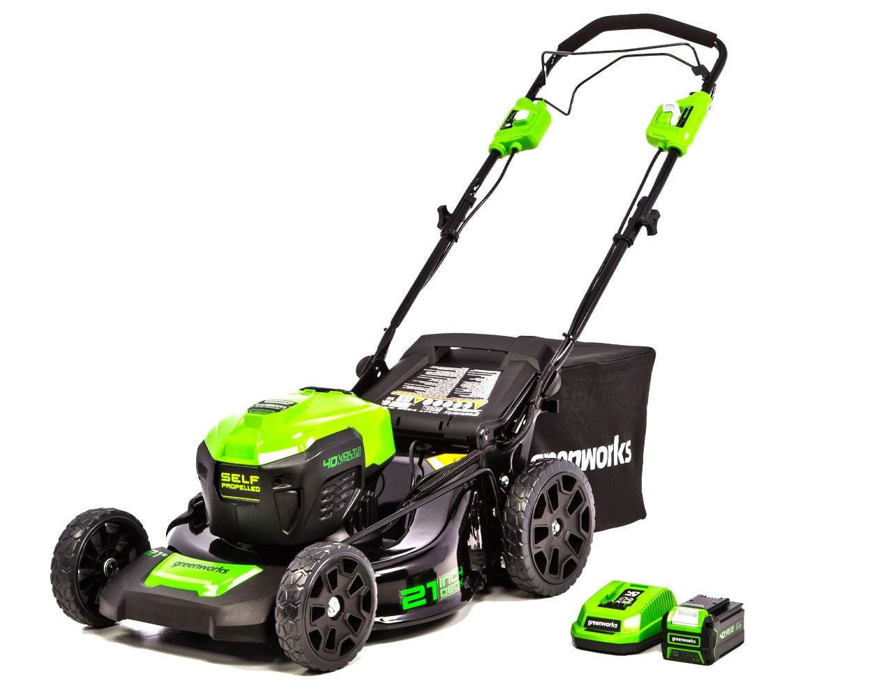 Greenworks 40V 21-inch Brushless Self-Propelled Lawn Mower W/5.0 Ah Battery and Charger, 2516402