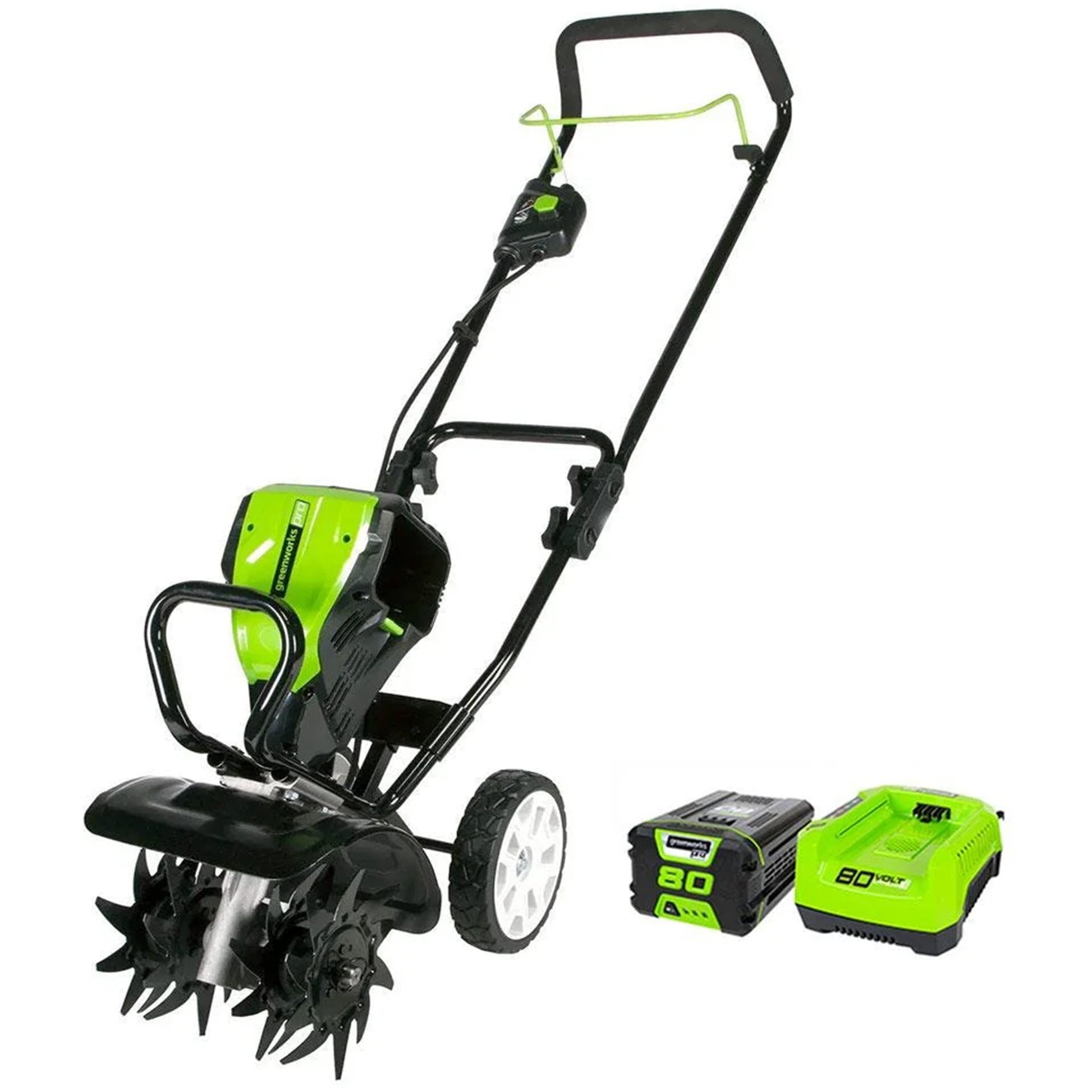 Greenworks 80V 10" Tiller + (1) 2Ah Battery & Charger 2800302VT