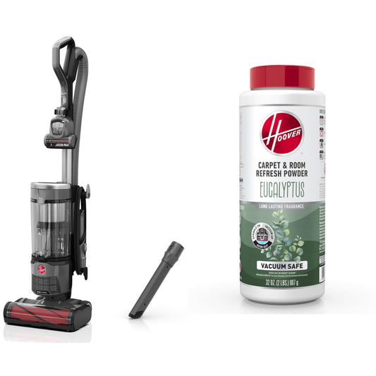 Hoover Bagless Upright Vacuum, Windtunnel Swivel Pet & Hoover Eucalyptus Carpet & Room Refresher Carpet Powder, 32oz