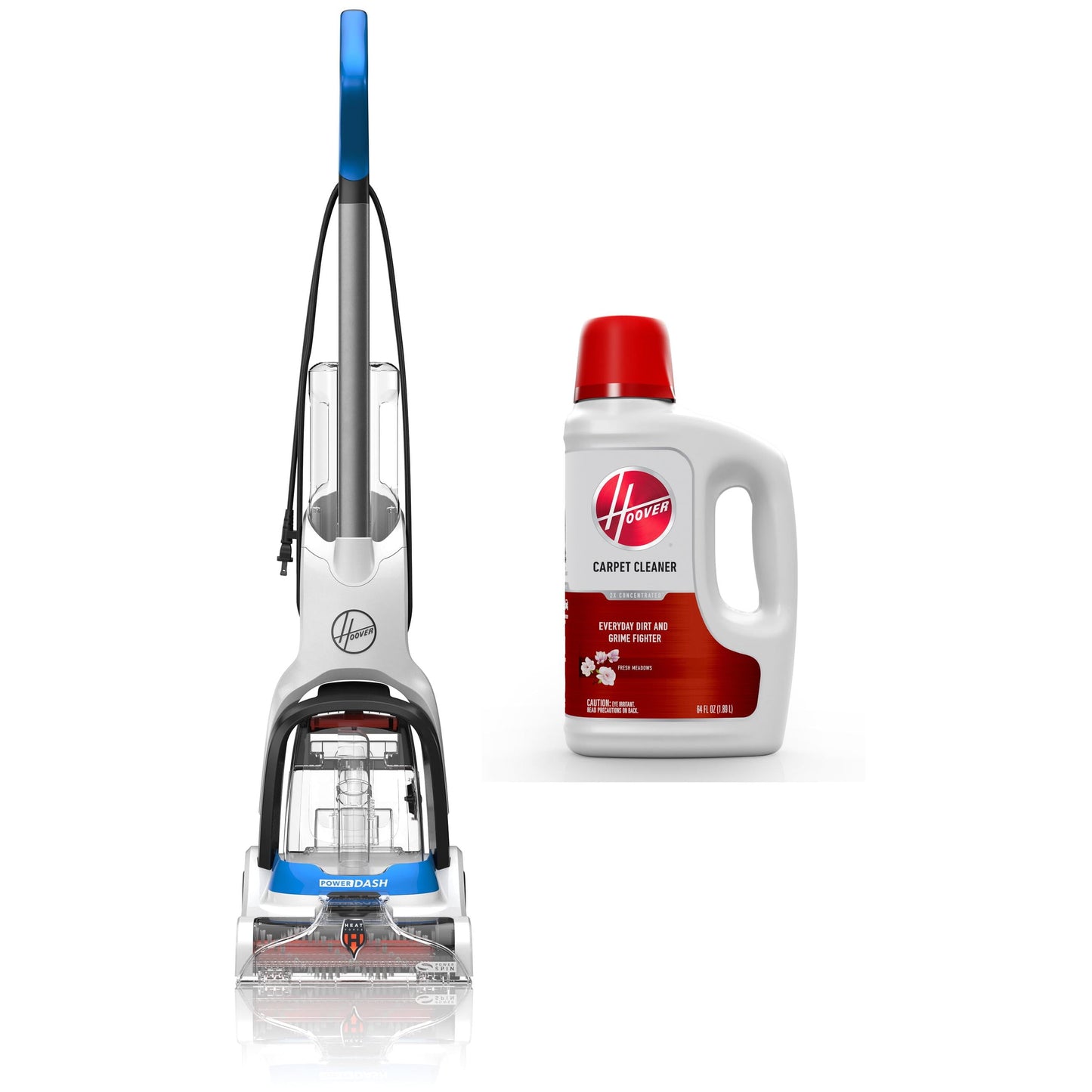 Hoover PowerDash Pet Compact Carpet Cleaner, FH50710CN & Hoover Everyday Carpet Cleaner Solution and Formula, 64 oz., 1 Count, New, AH31980