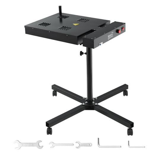 KFFKFF Advanced Flash Dryer 18x25 inch, Enhanced 2000W Electrical Control Box Flash Dryer for Screen Printing Equipment with Adjustable Height Stand, 360° Swivel, X-Formed Base, Steel Garment Healing