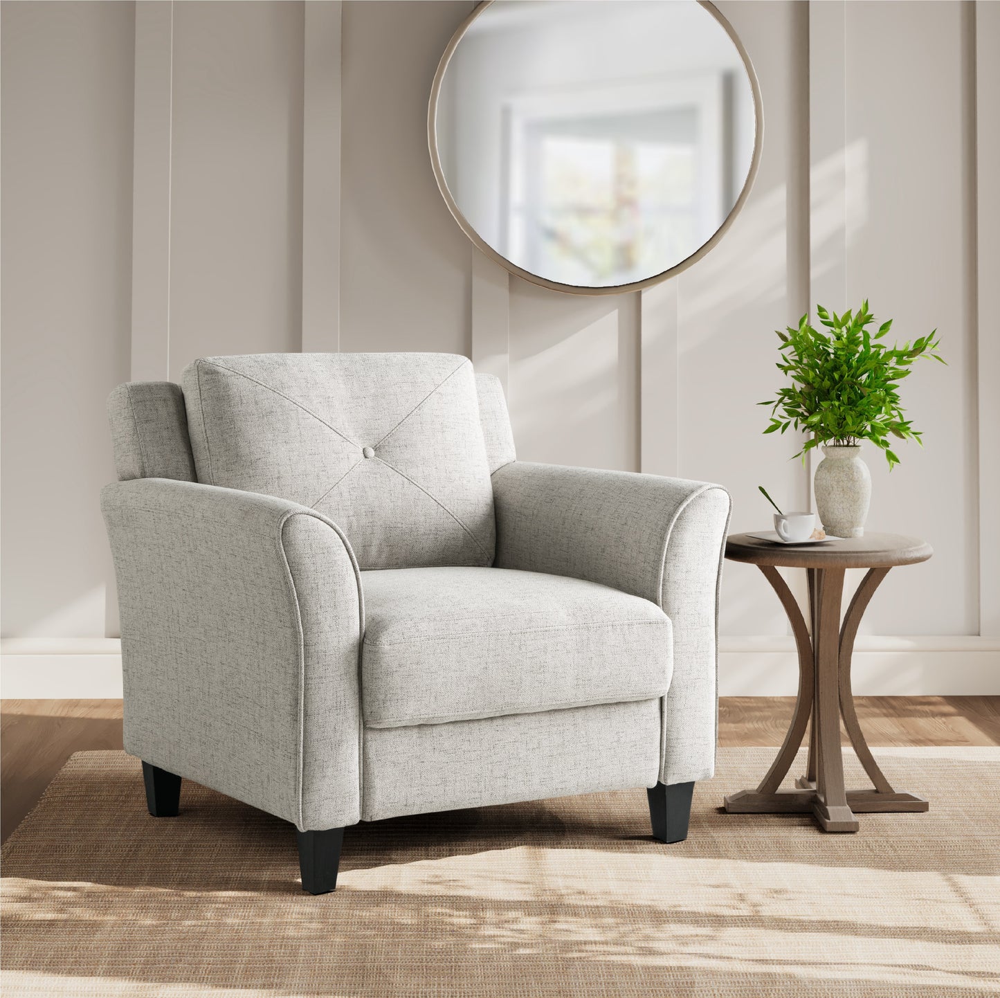 Lifestyle Solutions Taryn Club Chair, Dark Gray Fabric