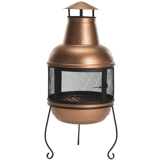 Safavieh Lima Chiminea Fireplace in Copper and Black