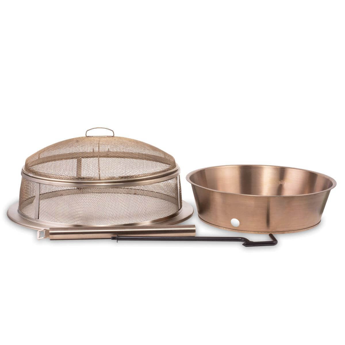 TIKI® Brand 22.1 Diameter Accessory Metal Reunion Fire Pit Screen, 32.9 Inch 2 Piece Poker, and Heat Deflector