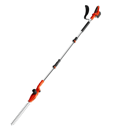 Ukoke 40V Cordless Pole Hedge Trimmer - 18-Inch Dual-Action Blades, Adjustable Head Angle, 3-Position Pivot Head, 0.8-Inch Cutting Capacity (Battery and Charger Included)