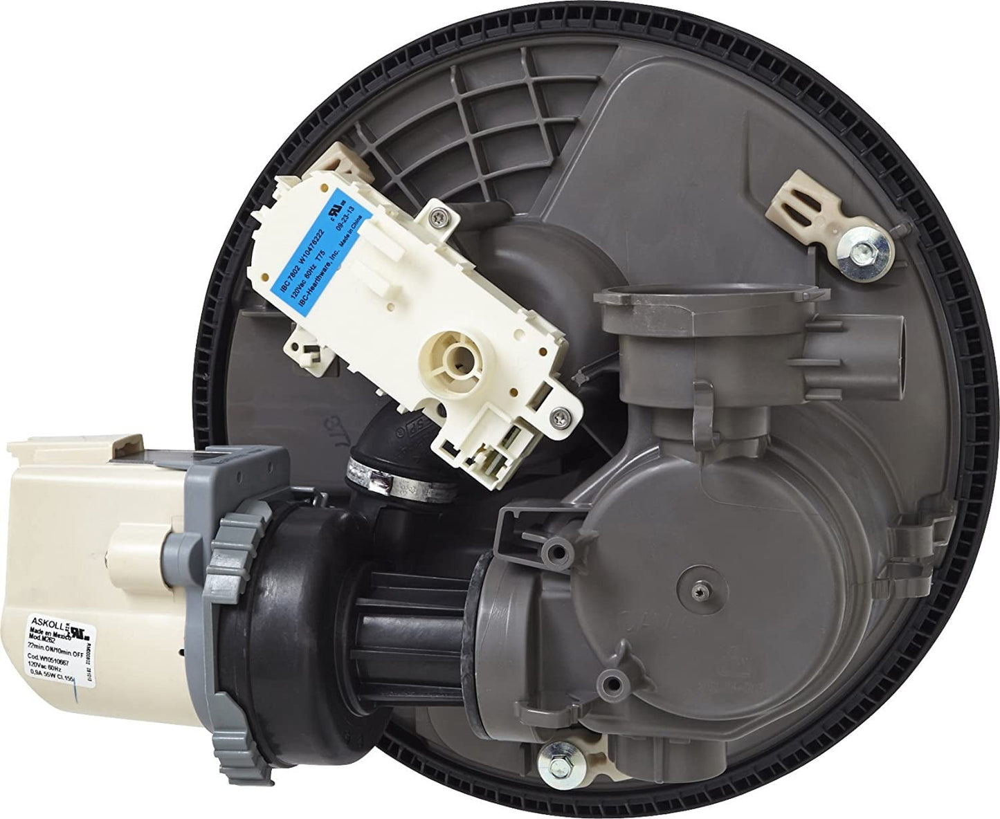 Whirlpool Genuine OEM WPW10482482 Dishwasher Pump and Motor Assembly