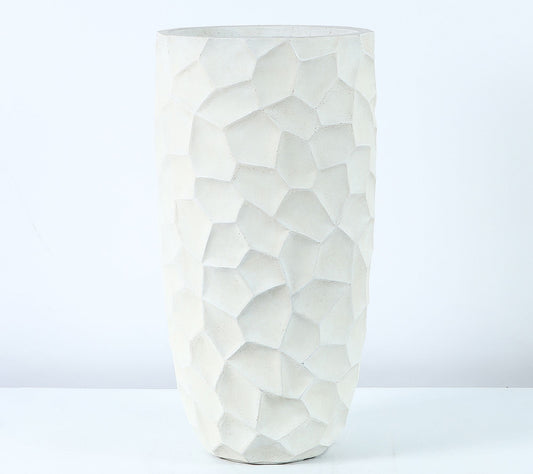 LuxenHome 22.4" H MgO White Tall Planter