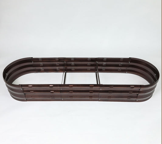 LuxenHome Metal Oval Garden Bed