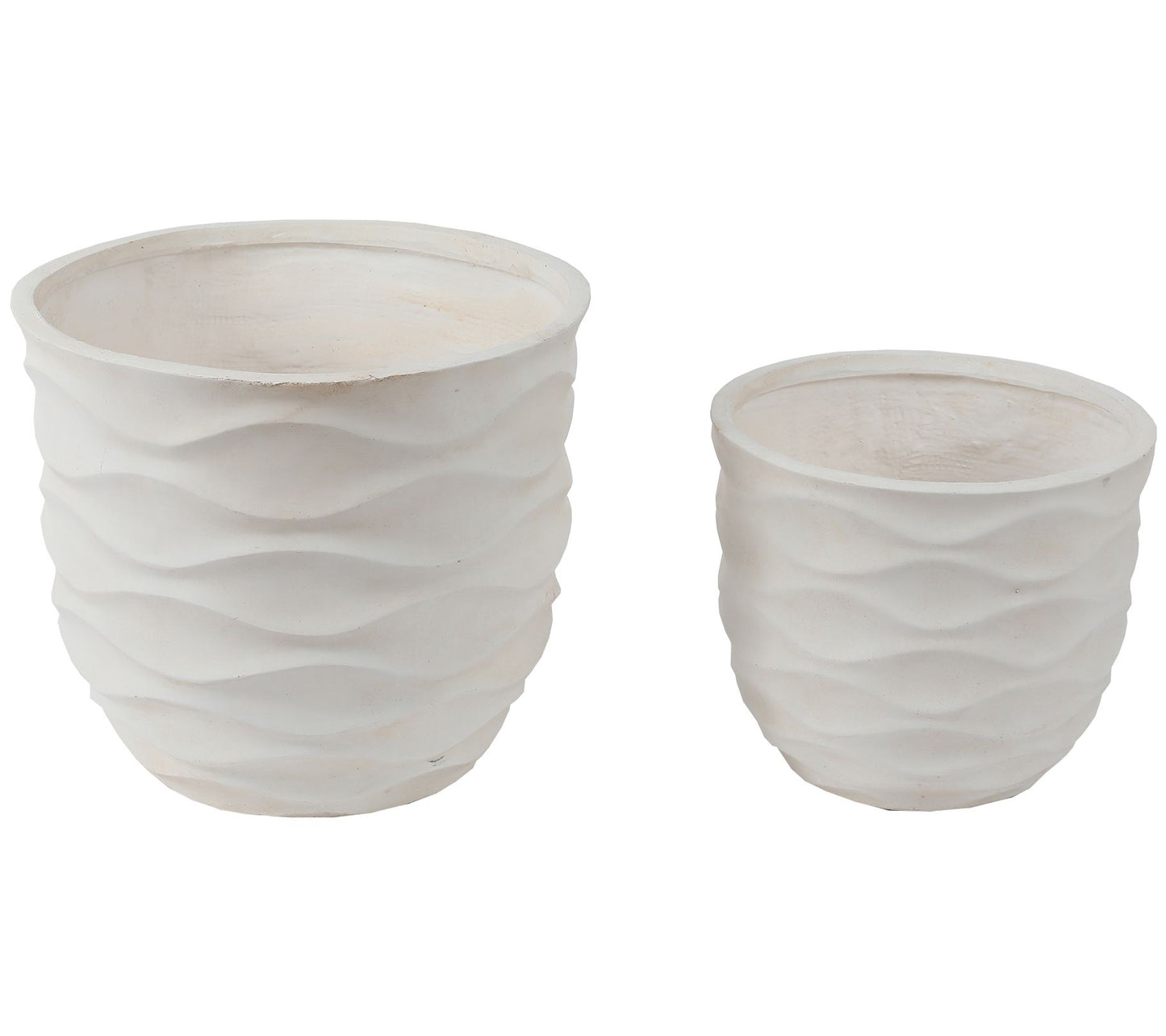 Luxen Home 2-Piece White Wavy Design MgO Plante rs