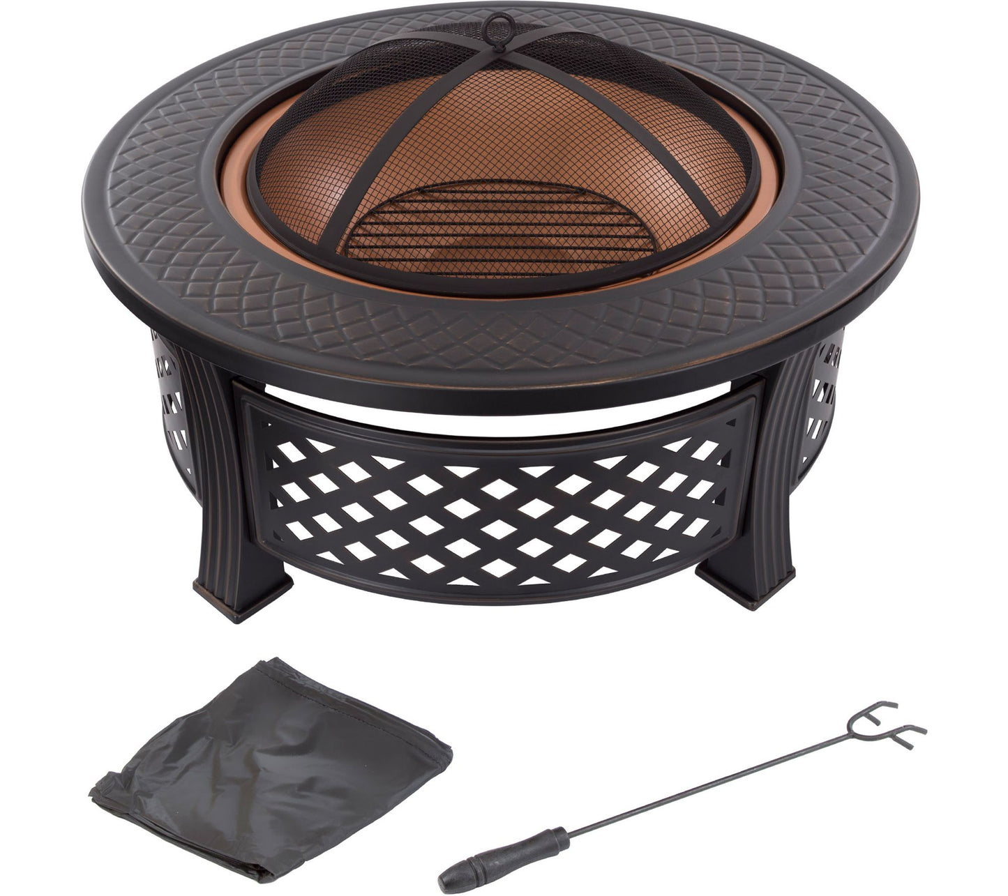 Pure Garden 32" Round Metal Fire Pit